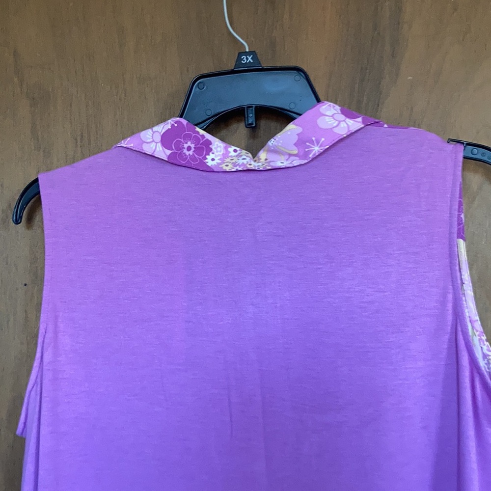 Architect retro floral print on front w pockets sleeveless 2X - Picture 11 of 17